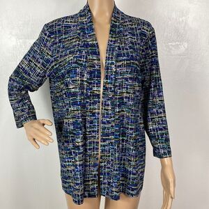 Kasper 3/4 sleeve open front lightweight cardigan size PXL